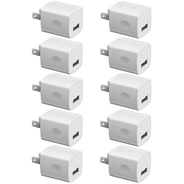 10-Pack Boost Chargers 5W USB Power Adapter White Wall Charger 1A Cube for Plug Outlet 10-Pack Boost Chargers 5W USB Power Adapter White Wall Charger 1A Cube for Plug Outlet